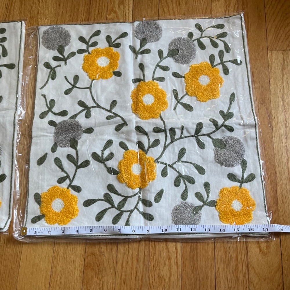 2PC Elegant Floral Vine Embroidered Pillowcase - Picture 4 of 5